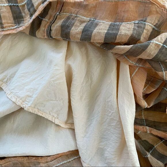 Anthropologie Akemi Kin Dress Peach Halter Empire Waist Swing Ikat XS - Picture 7 of 11